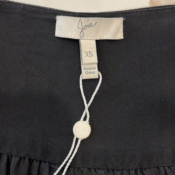 NWOT Joie black georgette finish silk fully lined v neck long sleeve blouse - Picture 11 of 13